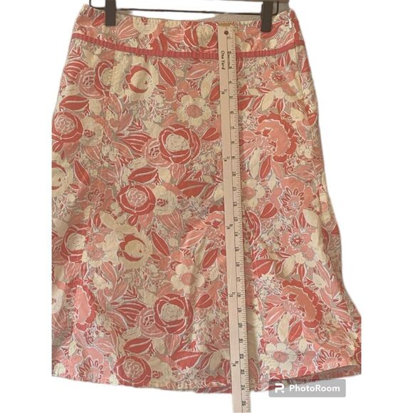 Eddie Bauer Skirt A-line Floral Knee Length Zip Stretch Size 2 - Picture 3 of 4